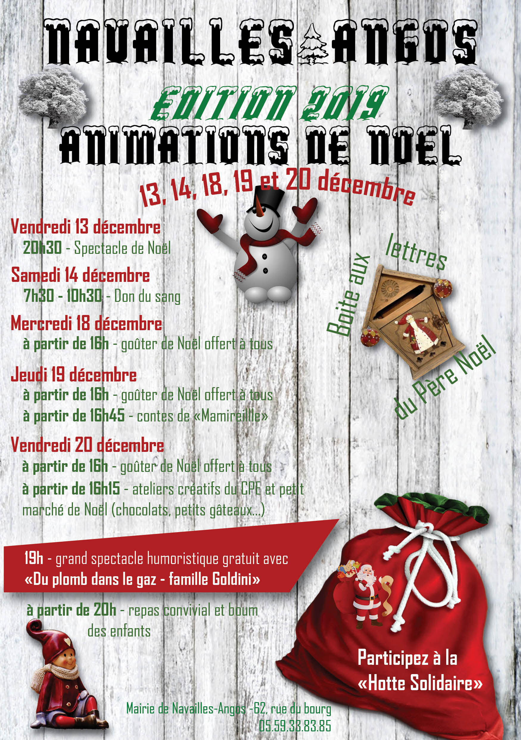 ANIMATIONS DE NOEL 2019 AFFICHE FORMAT A5