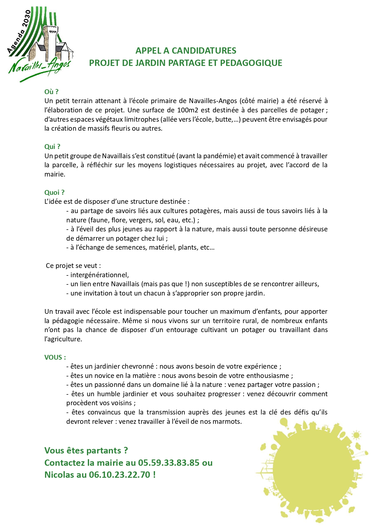 APPEL A CANDIDATURES Jardin Partag