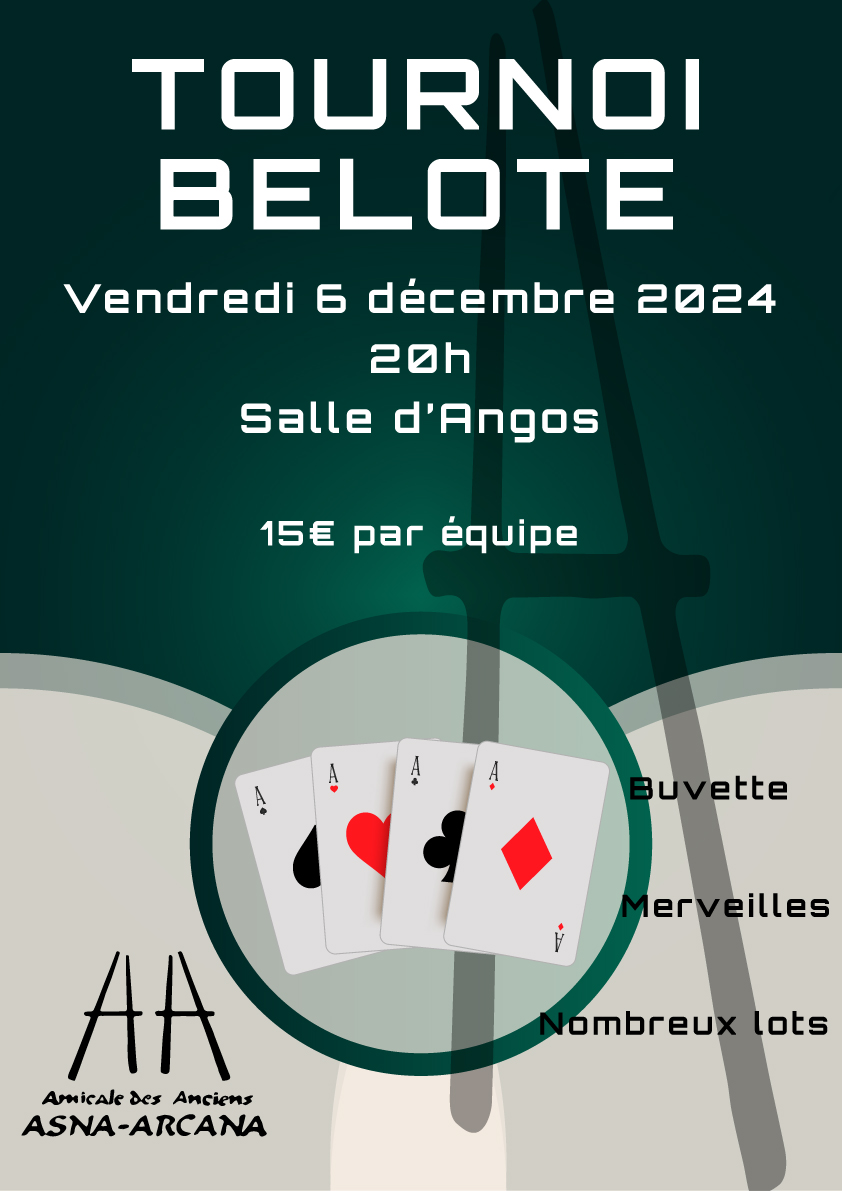 Affiche tournoi belote ASNA 2023 11