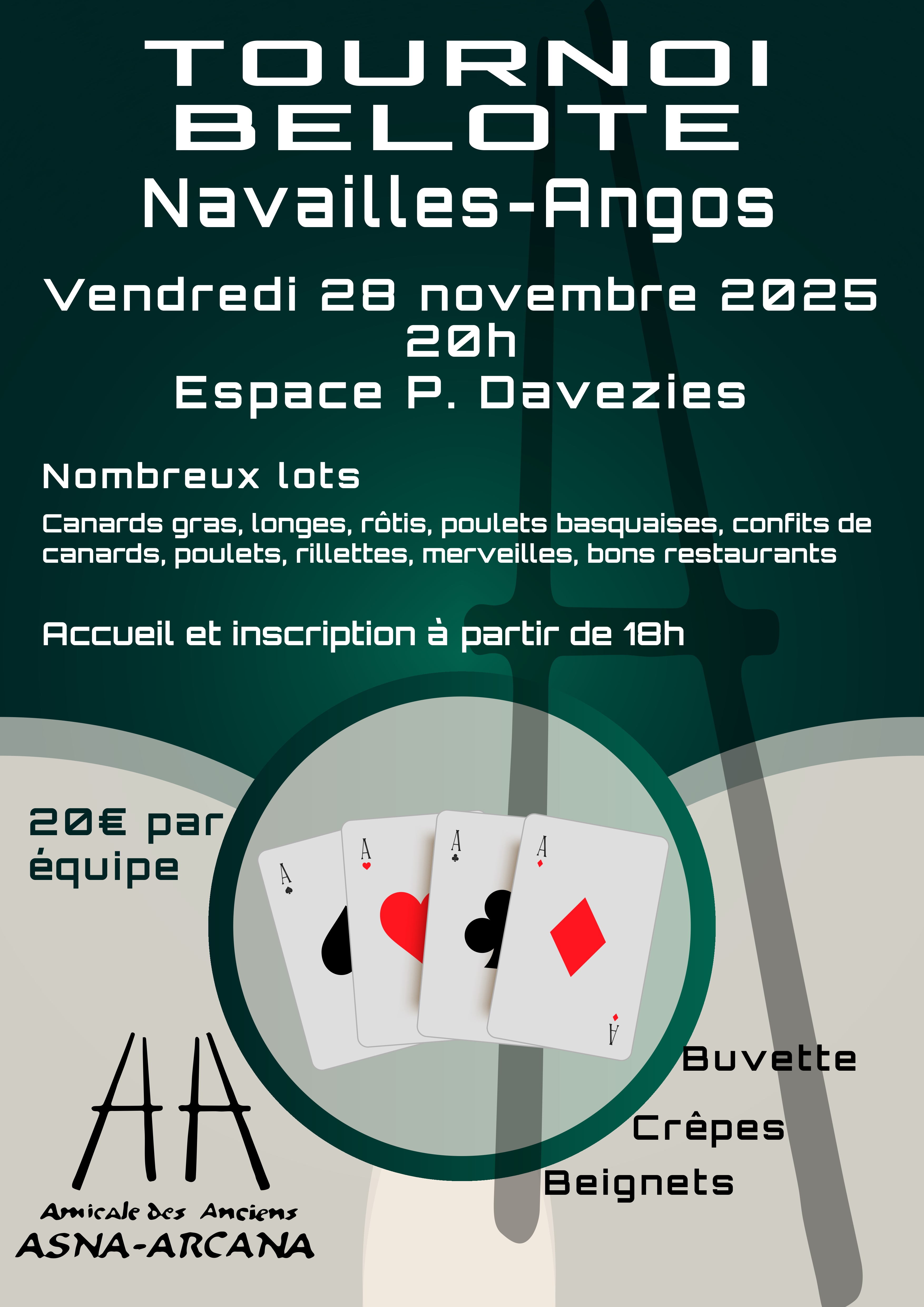 Affiche tournoi belote ASNA 2023 11