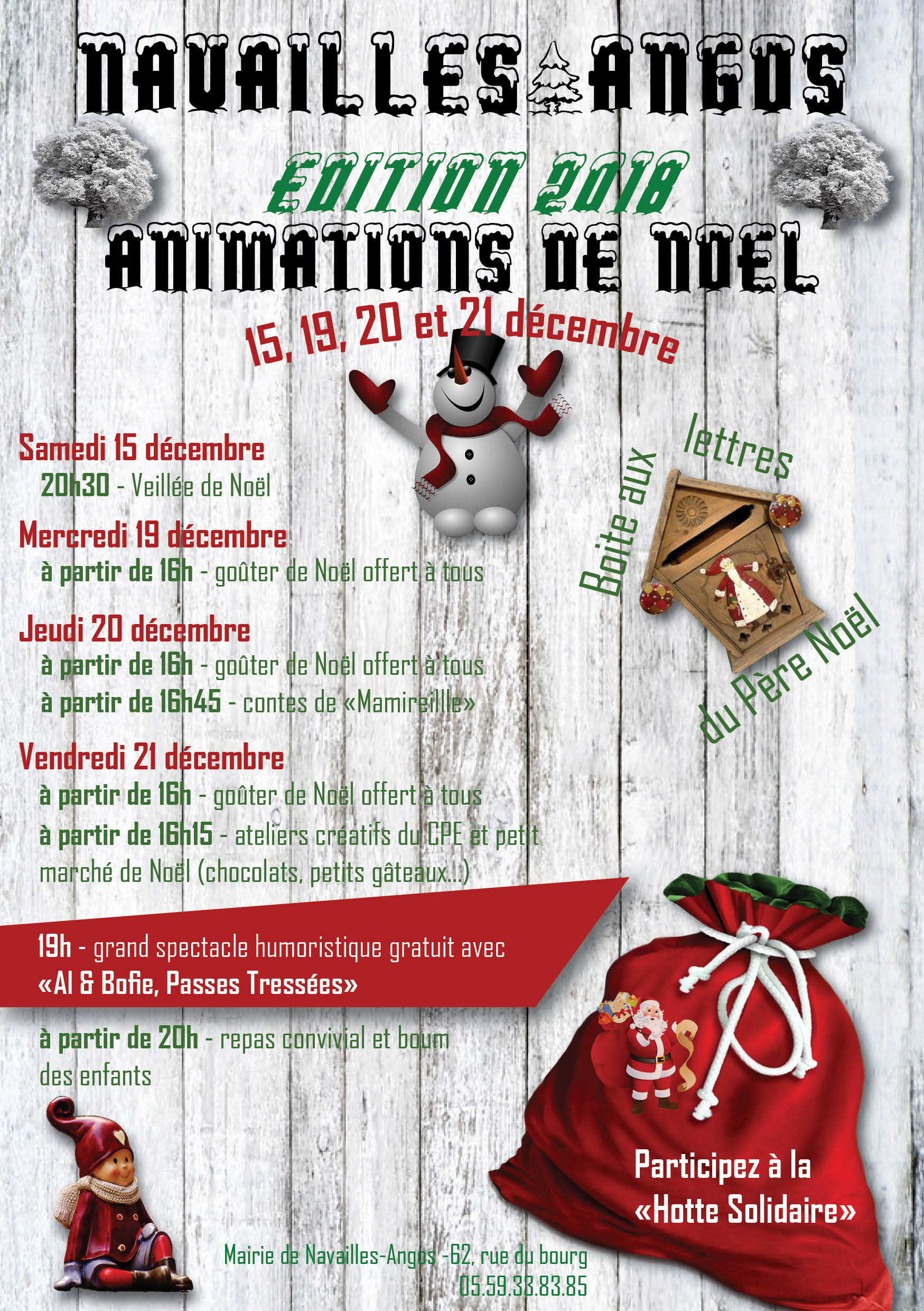 ANIMATIONS DE NOEL 2018 AFFICHE FORMAT A5
