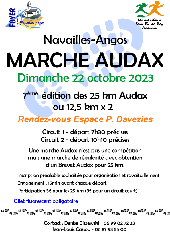 marche audax jurançon 2023 octobre affiche