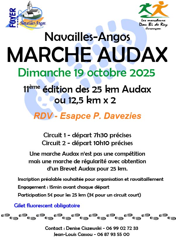 marche audax jurançon 2023 octobre affiche